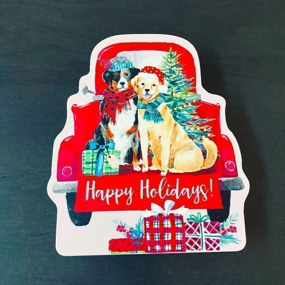Farmhouse Dogs Truck Christmas Decor Sign